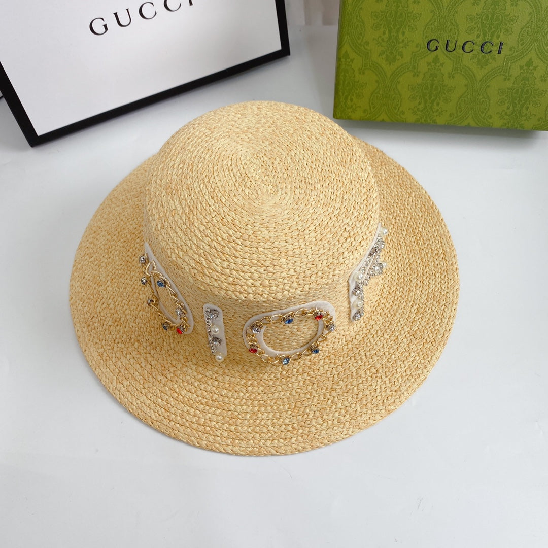 Fancy Diamond LOGO Straw Hat