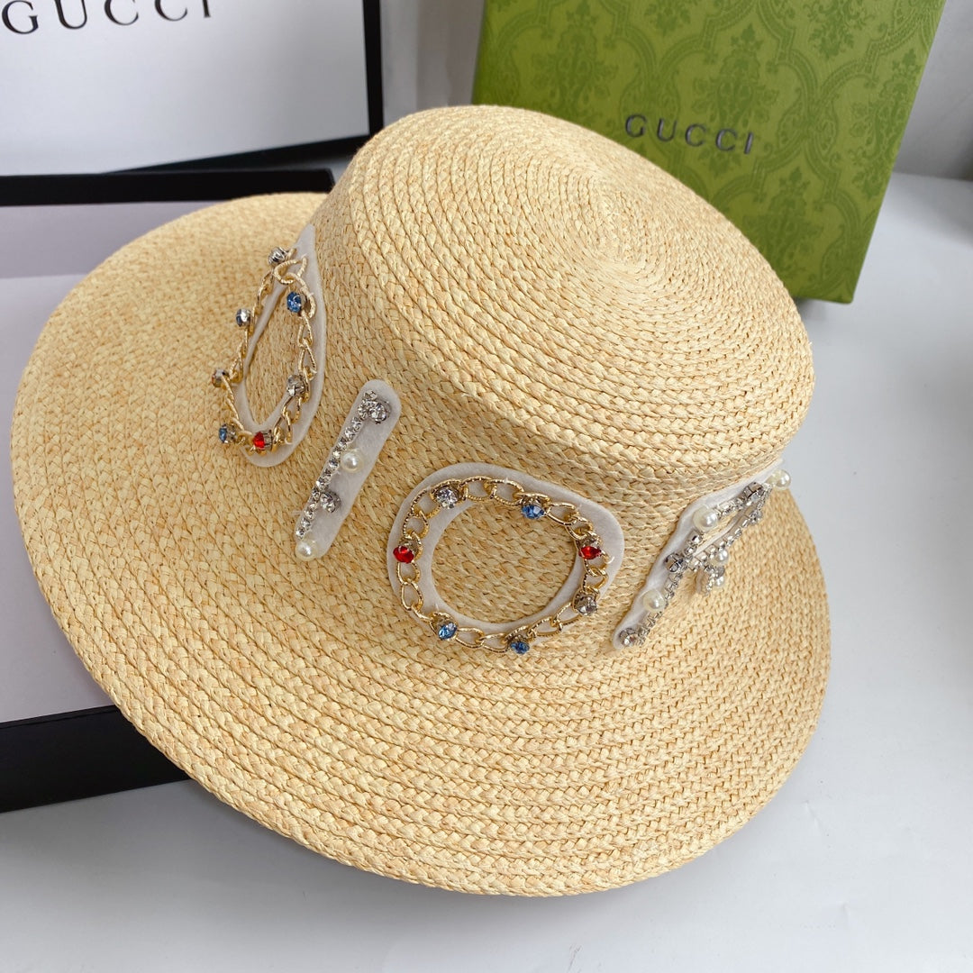 Fancy Diamond LOGO Straw Hat