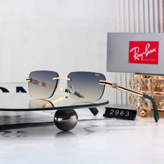 Square Rimless Sunglasses, UV Protection Gradient Lens