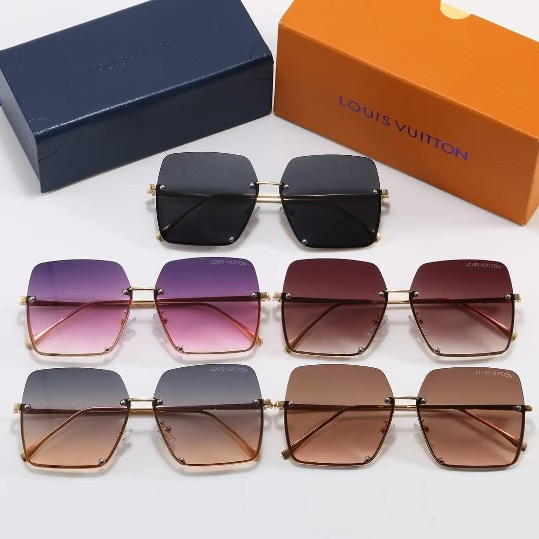 Frameless Oversized Square Gradient Sunglasses