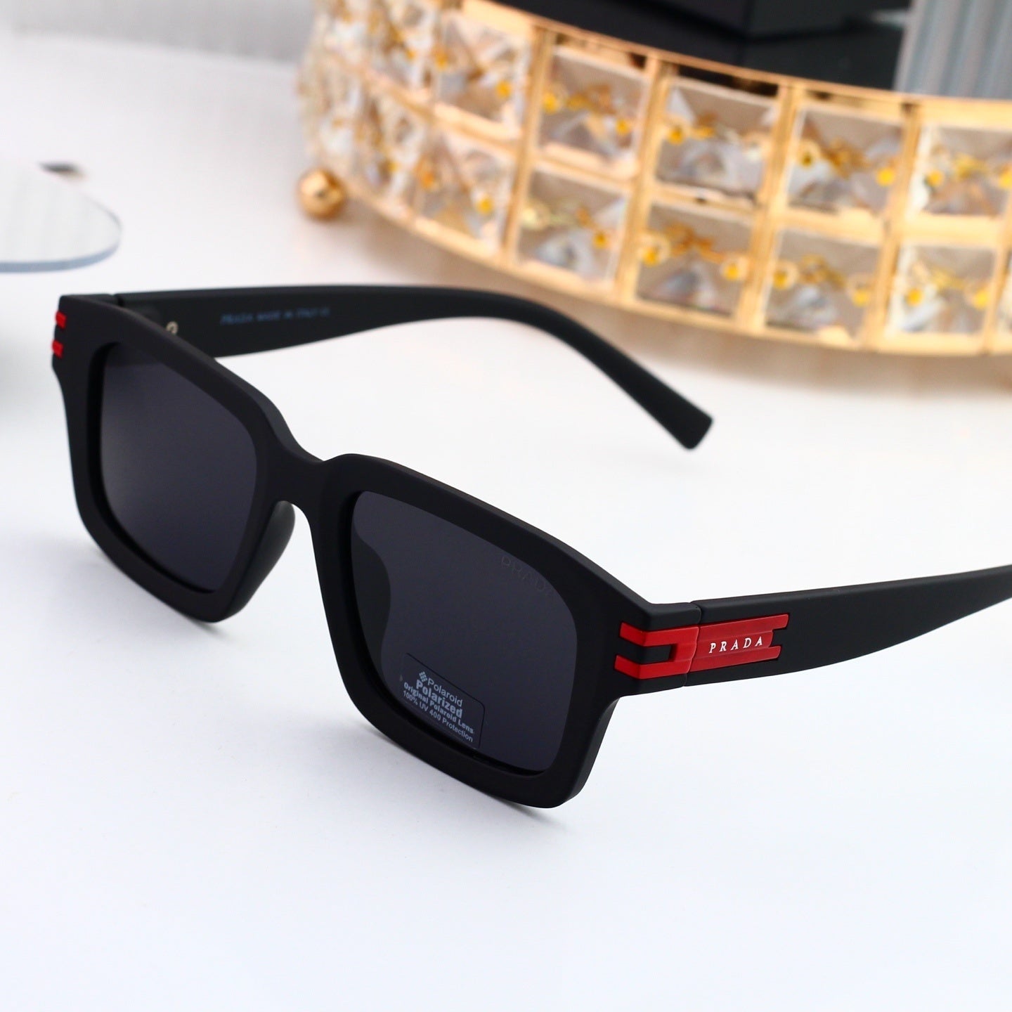 Luxury Metal Polygon Sunglasses Brand Design Fashion  6111