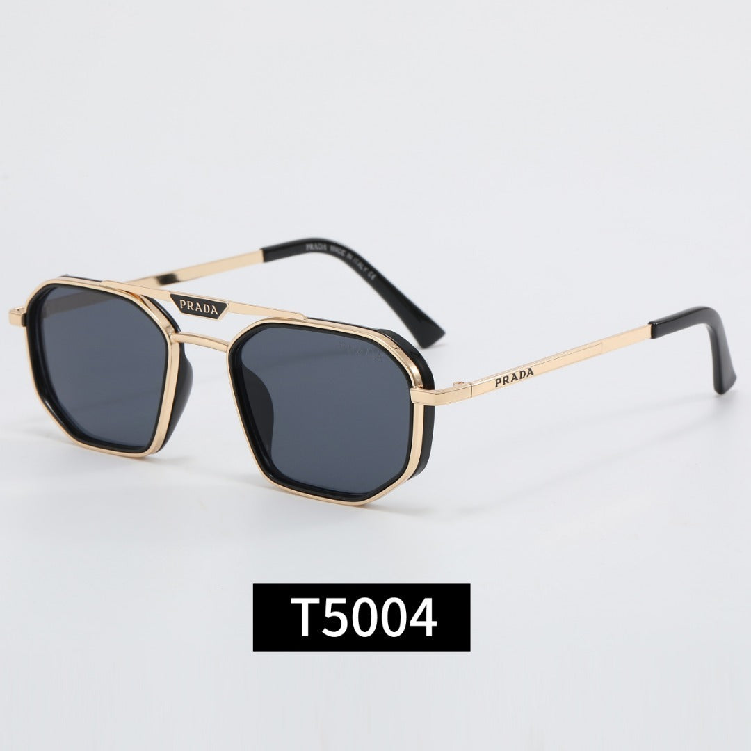 Classic Metal Frame Polygon Sunglasses Male Retro 5004
