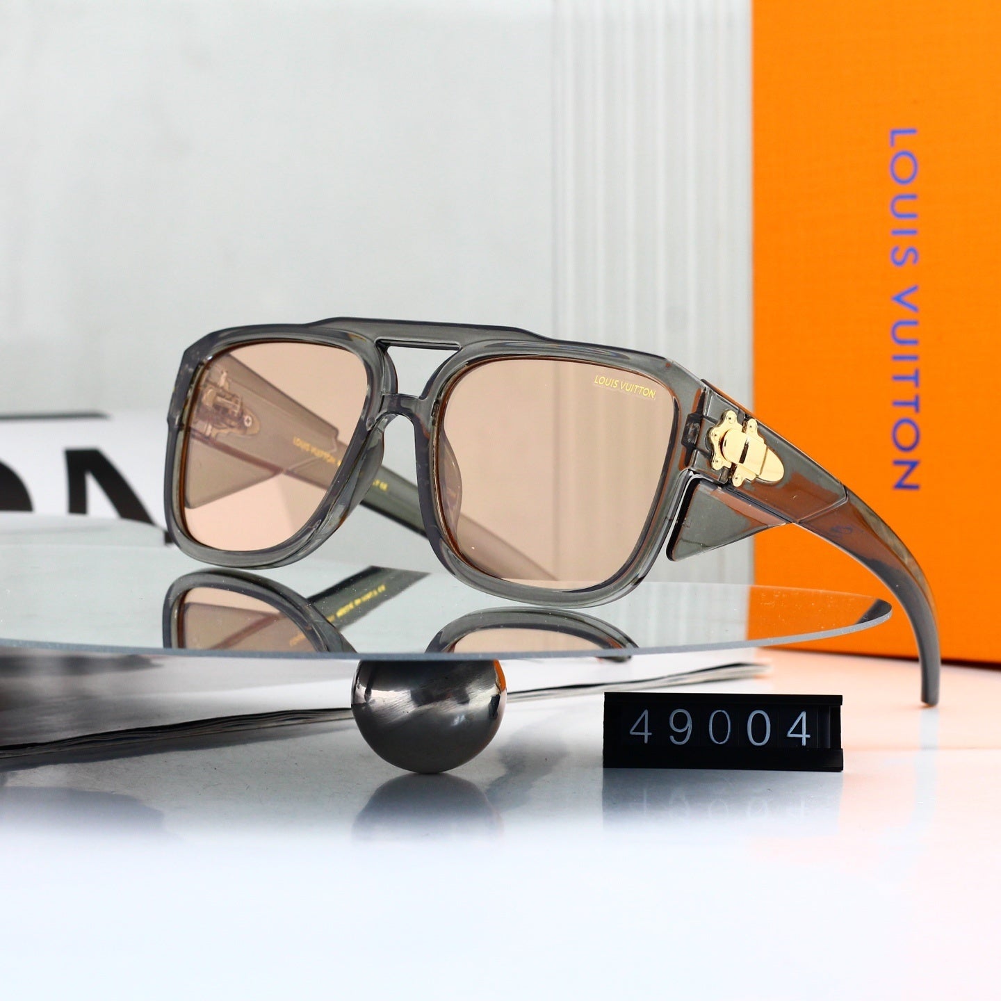 Double-Bridge Aviator-Style Oversized Sunglasses 49004