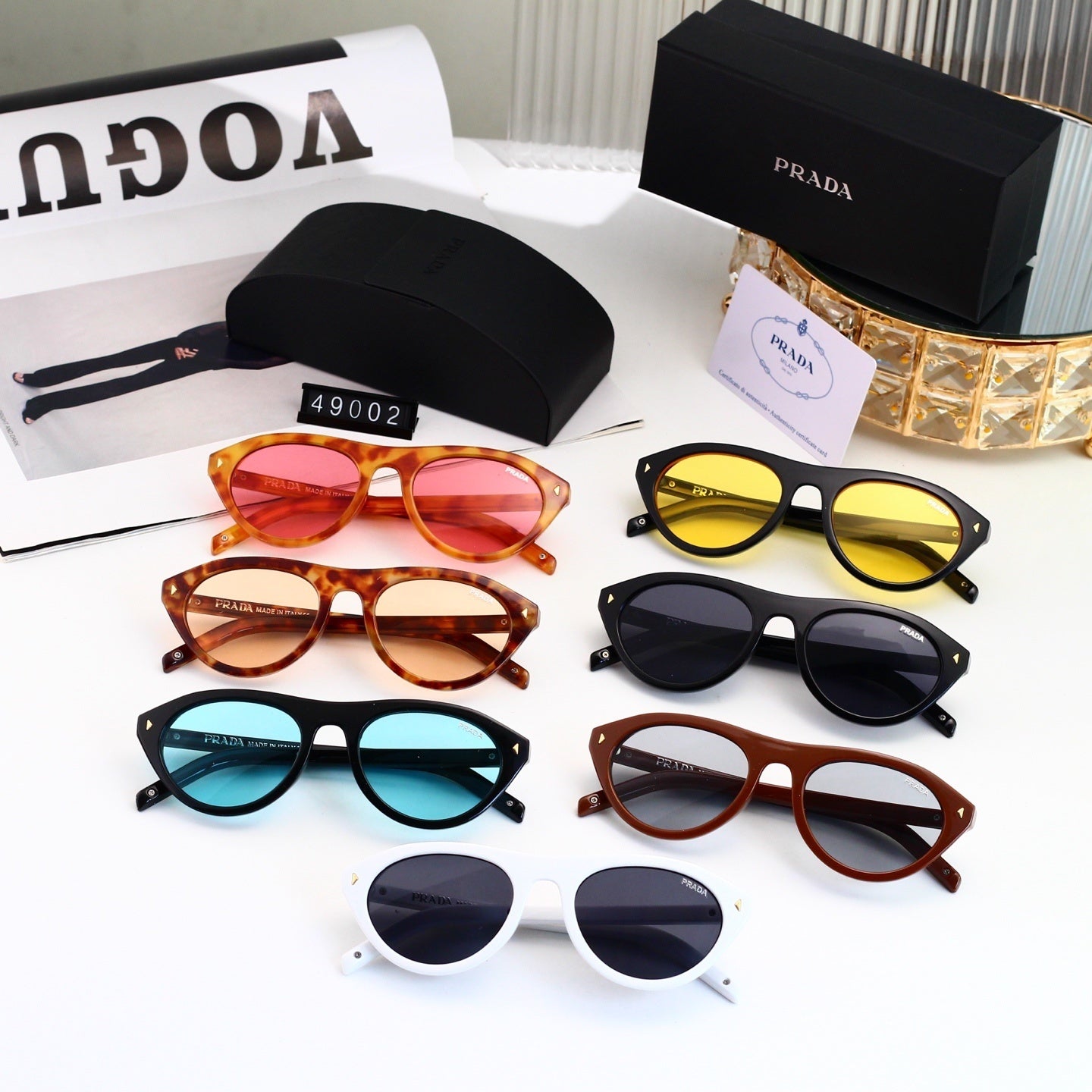 Vintage Metal Logo Polygon Sunglasses Men Classic 49002
