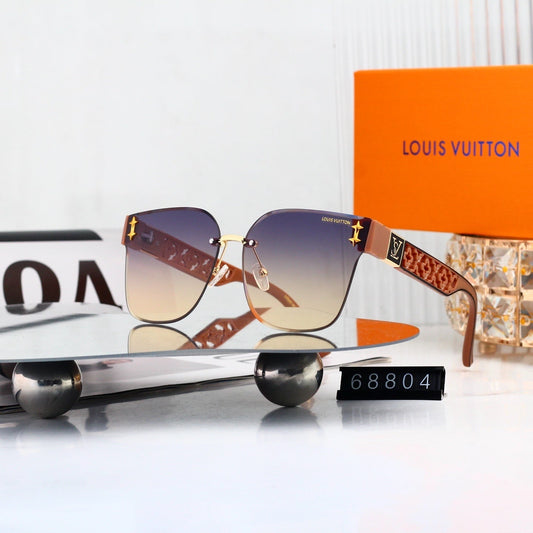 Frameless Oversized Sunglasses with Cut-out Star Accents 68804