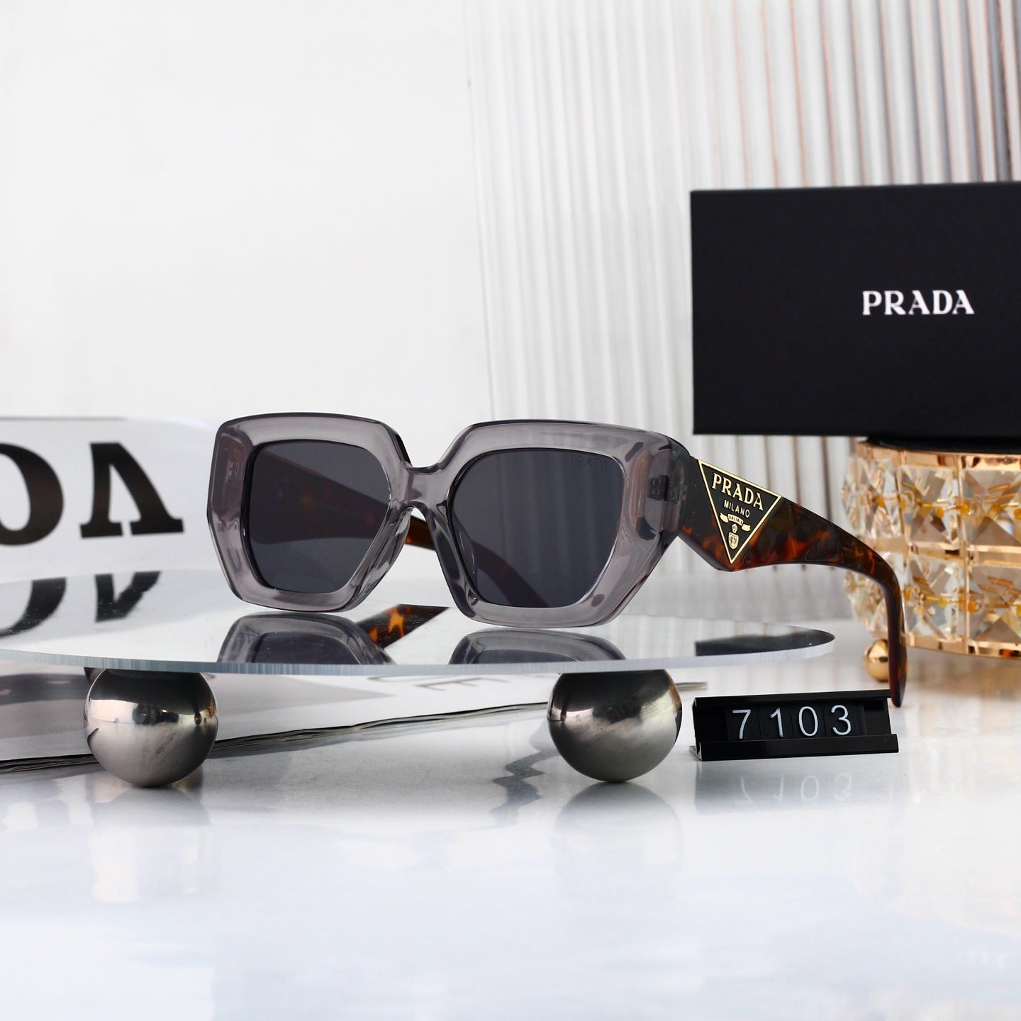 Polarized Sunglasses Personality Irregular Square Frame Sunglasses  7103