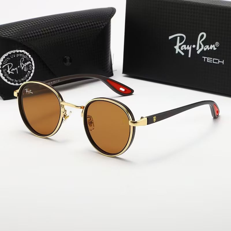 New stylish metal round-frame sunglasses with a distinctive look