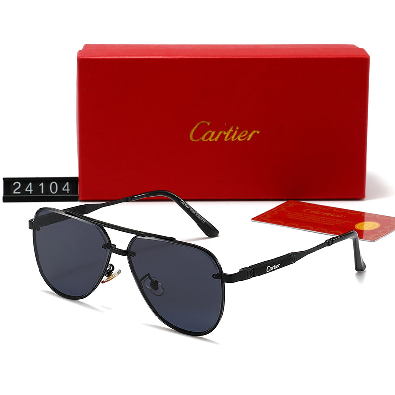 Stylish metal-framed universal sunglasses 24104