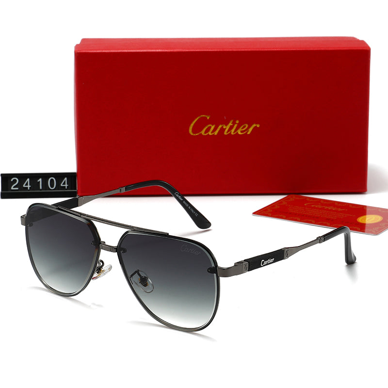 Stylish metal-framed universal sunglasses 24104