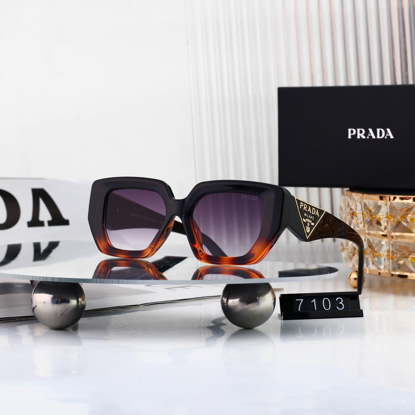 Polarized Sunglasses Personality Irregular Square Frame Sunglasses  7103