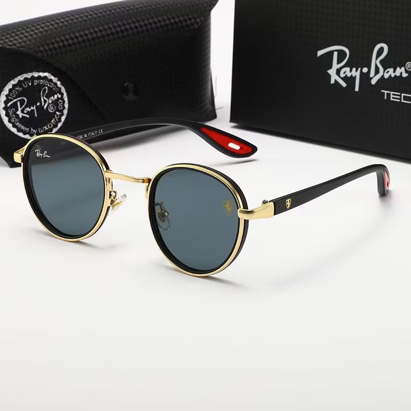 New stylish metal round-frame sunglasses with a distinctive look