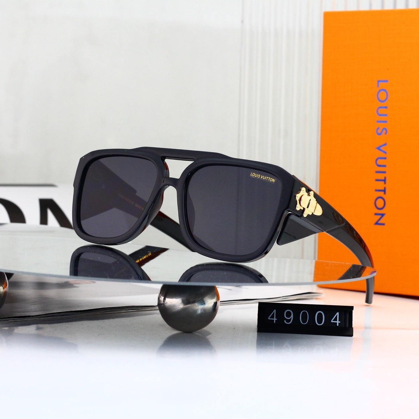 Double-Bridge Aviator-Style Oversized Sunglasses 49004