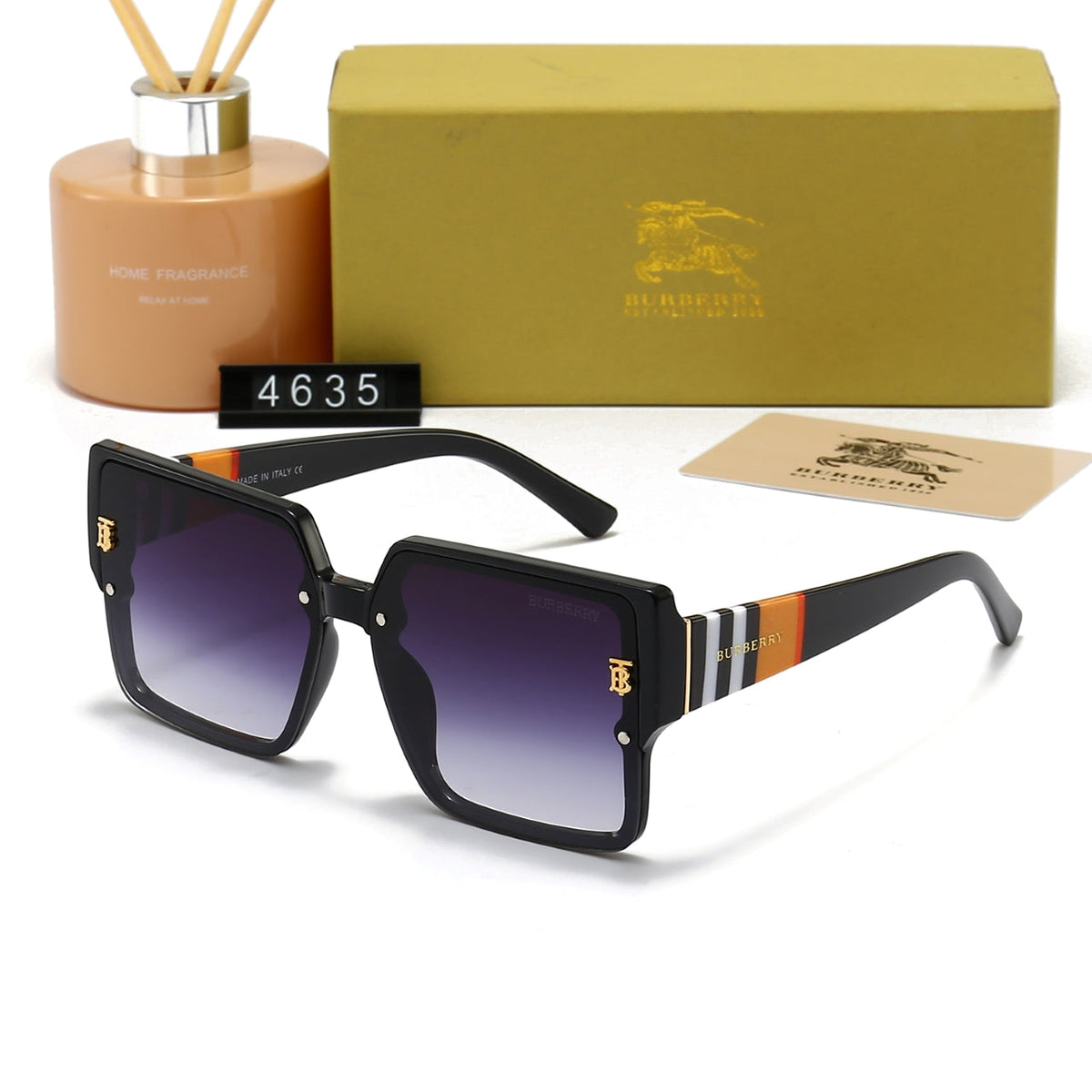 Unisex Fashion Large Frame Plaid Sunglasses